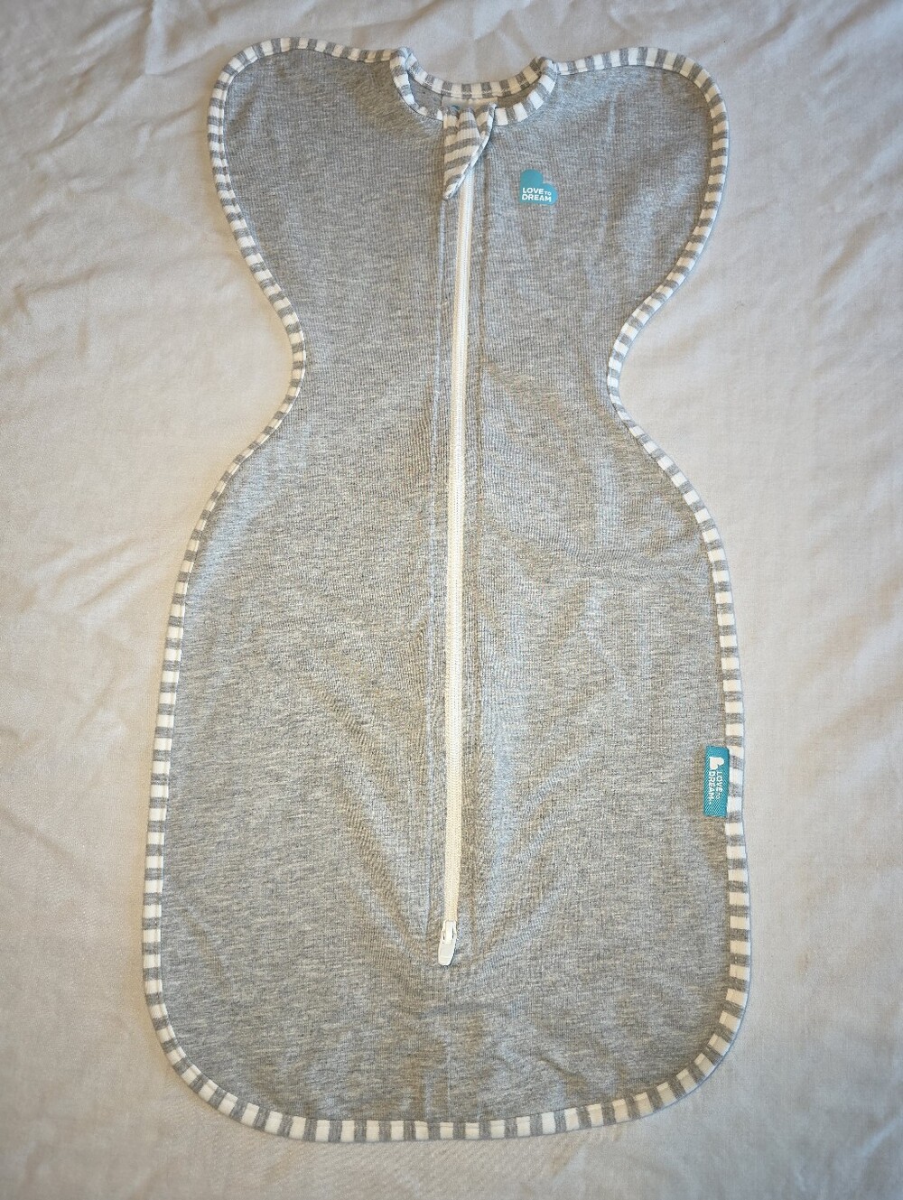 NB Love to Dream Swaddle Up Sleep Sack Cotton 1.0 TOG Gray Newborn Two Way Zip